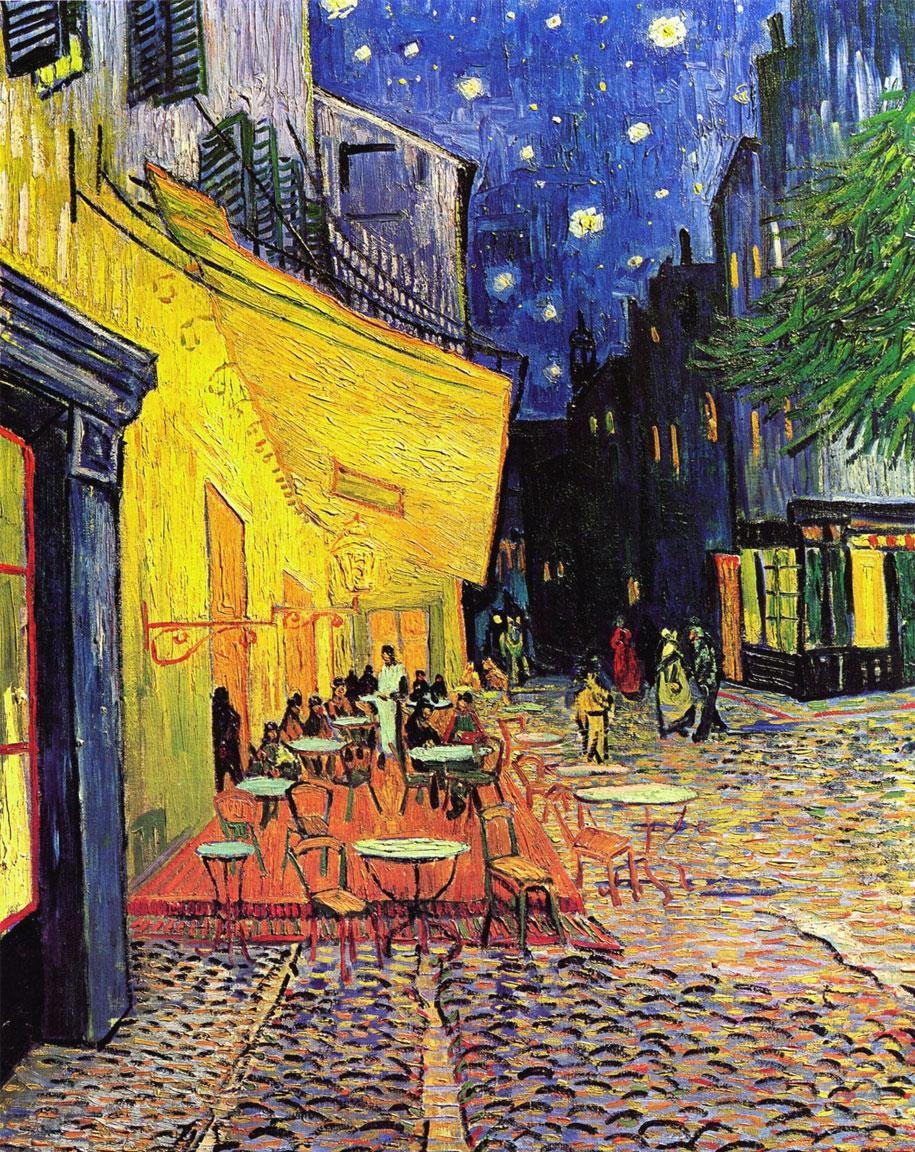 Terrasse du café le soir