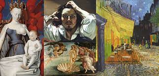 image composée de plusieurs tableaux d'artistes célébres
