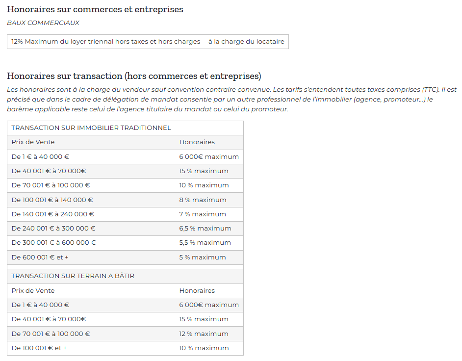 honoraires